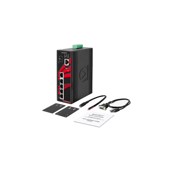 Antaira 6-Port Industrial Gigabit Light Layer 3 Managed Ethernet Switch LMX-0601G-SFP-V2 - main